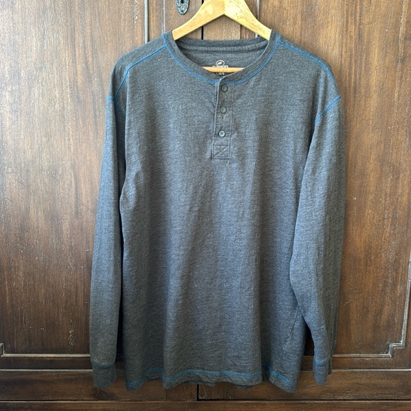 Henley RedHead long sleeve men’s shirt dark grey Large - Picture 1 of 3